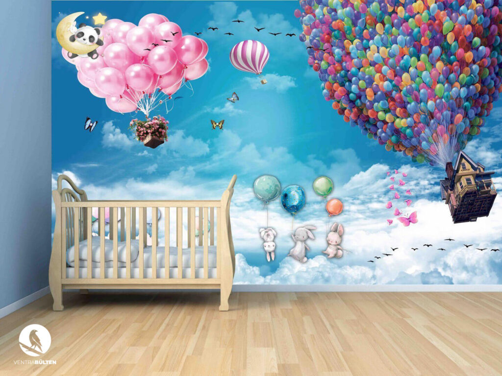Çocuk Odası Renkli Duvar Dekorasyonu